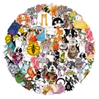 52 шт милые Мультяшные защитный блоки для мебели, плотные куртки с рисунками животных и граффити наклейка для скрапбукинга для ноутбука для велосипедного мотоциклетного автомобиля на машину, эстетическое Водонепроницаемый стикер