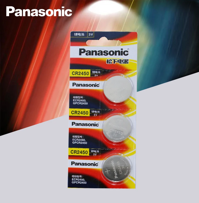 Оригинальный литиевый кнопочный аккумулятор Panasonic CR2450 CR 2450 3 в для часов слуховых