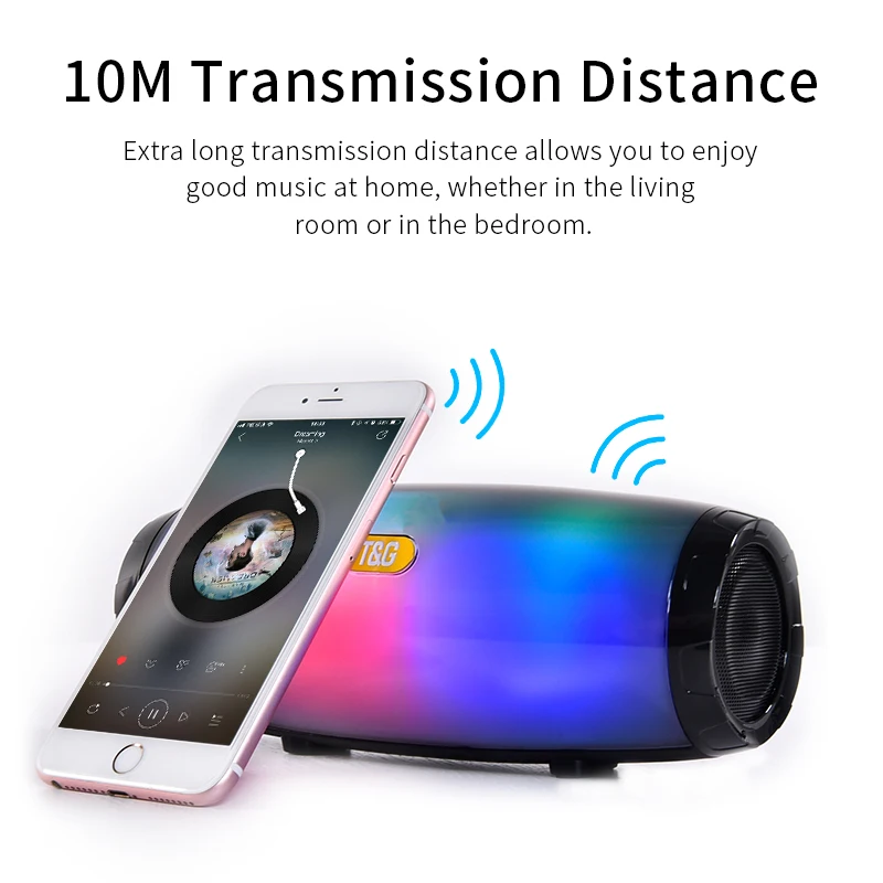 TG165 беспроводной Bluetooth динамик стерео колонка 5 Flash Стиль LED сабвуфер Портативный