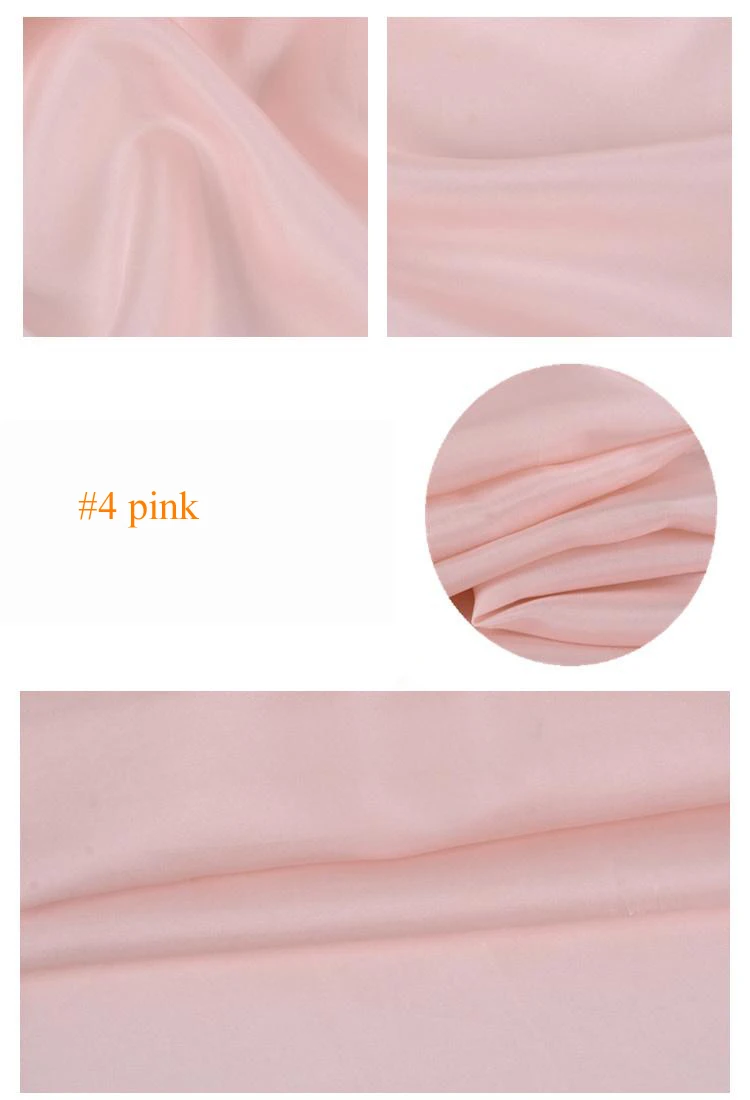 4 pink Чистый шелк тутового шелкопряда подкладка ткань habutai Tissu - Цвет: 4 pink