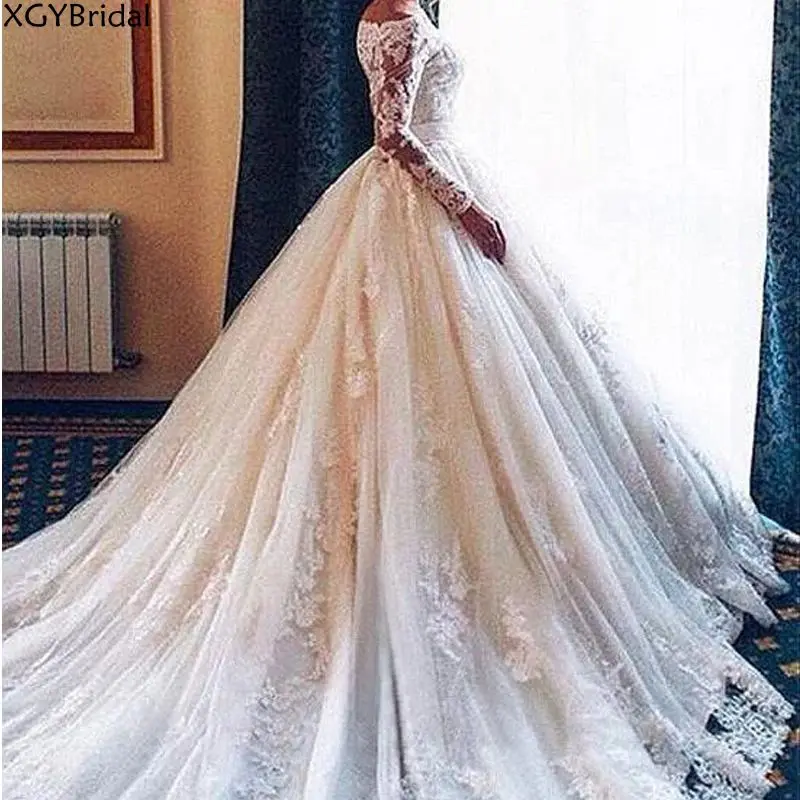 

Новое Кружевное платье Vestidos De Noiva размера плюс свадебное платье 2021 с длинными рукавами бальное платье халат de mariée Hochzeitskleid свадебное платье