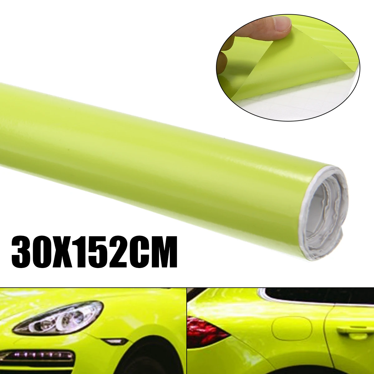 Неоново желтая Автомобильная виниловая пленка Mayitr 1 шт. 30x152 см без пузырьков