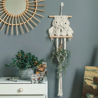 macrame plant hangers handmade indoor hanging planter pot cotton rope creative owl woven net bag tapestry living room pendant