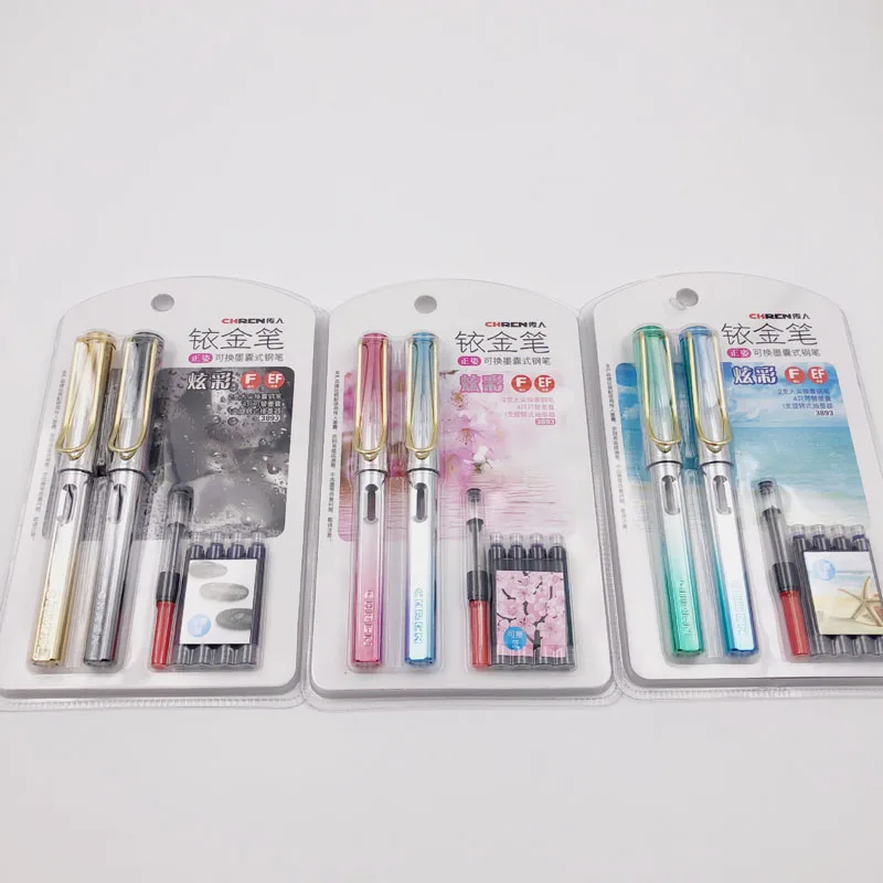 Чернильная ручка Magic color стираемая синяя чернильная золотистая nib F/EF школьные