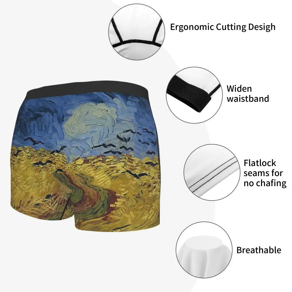 Хлопковые трусики с изображением пшеничного поля воронами Винсента Ван Гога
