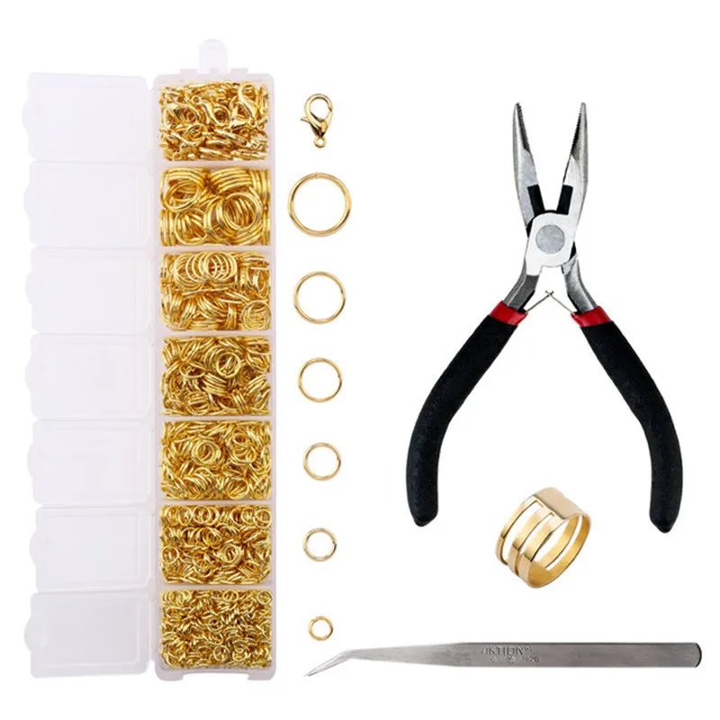 

DIY Jewelry Findings Tool Set Open Jump Rings/Jewelry Pliers/ Lobster Clasps Hooks Jewelry Tweezers for Jewelry Making Supplies