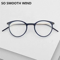 2021 denmark hand made round optical glasses frame men ultralight myopia prescription eyeglasses women screwless eyewear 6537