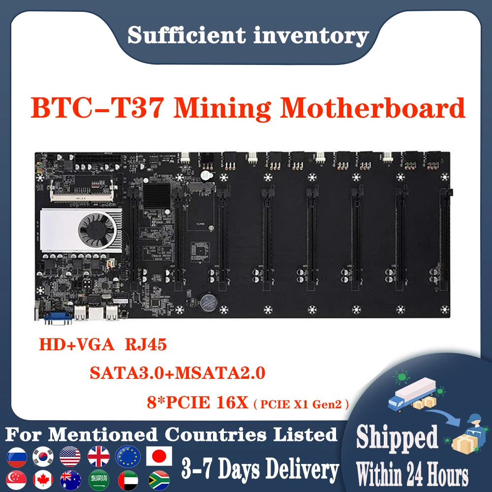 Материнская плата с расширяемым портом 8 * PCIE 16X /4 USB2.0 /DDR3 Sodimm слот/Поддержка