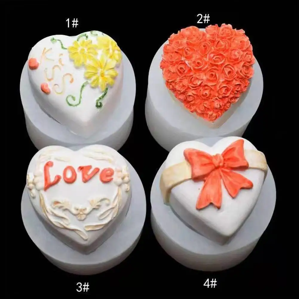 

Rose Mousse Cake Silicone Mold Heart-shaped Chocolate Decorating Cupcake Soap Aromatherapy Party Mold Pastry Fondant D8W5 T E0J4
