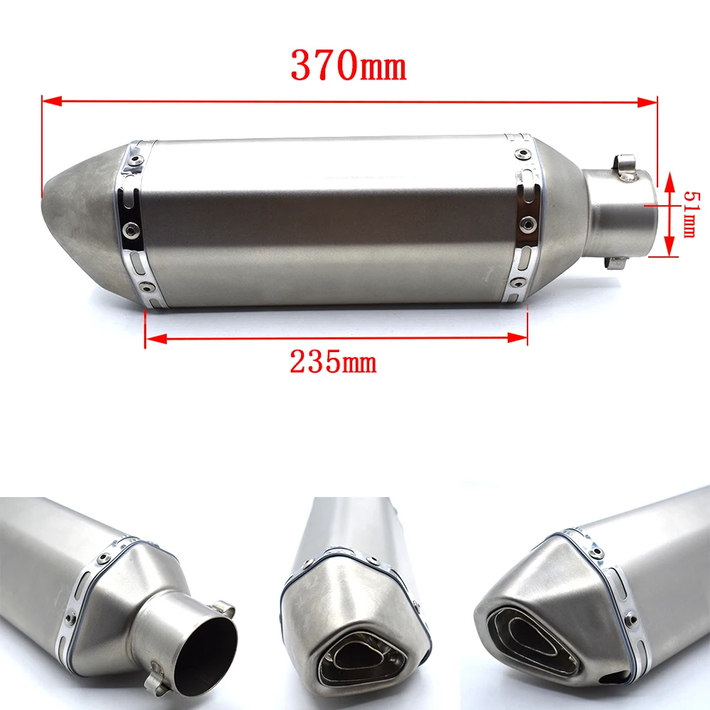 51 мм Универсальные мотоциклетные детали выхлопной трубы из нержавеющей стали