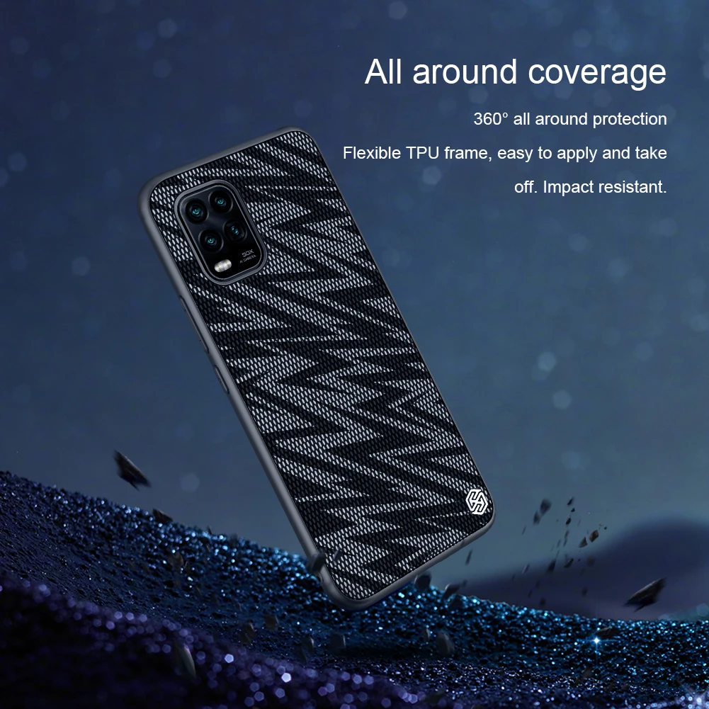 

Case For Xiaomi Mi Note 10 Lite Case NILLKIN twinkle matte Fiber Luxury Durable Non-slip Cover Case For Xiaomi Mi Note 10 Lite