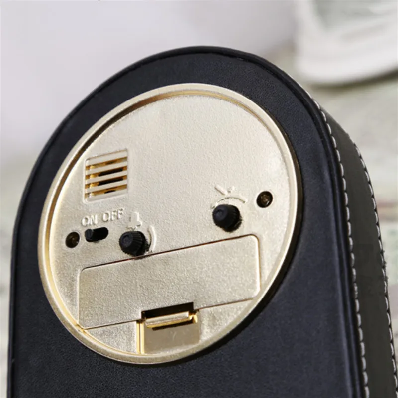 Кожаный Европейский маленький будильник креативный офисный персональный