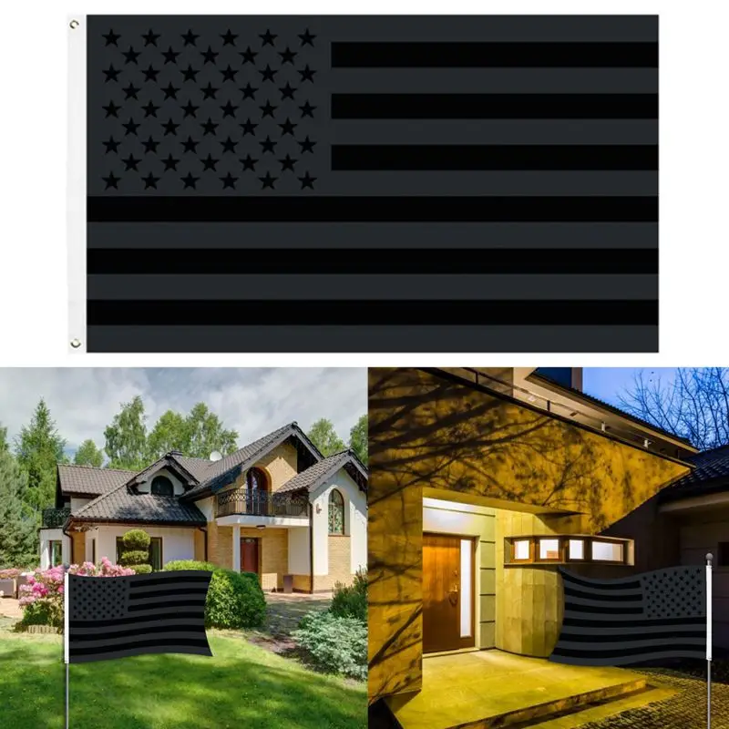 

Garden supplies for home pets Garden supplies for Printing-Black American Flag-Double Stitch-Polyester And Brass Grommets