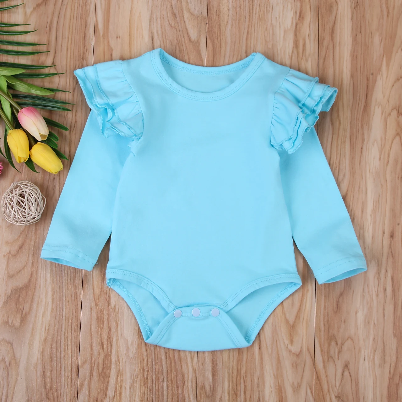 8 цветов одноцветное платье с оборками хлопковое Повседневное для малышей