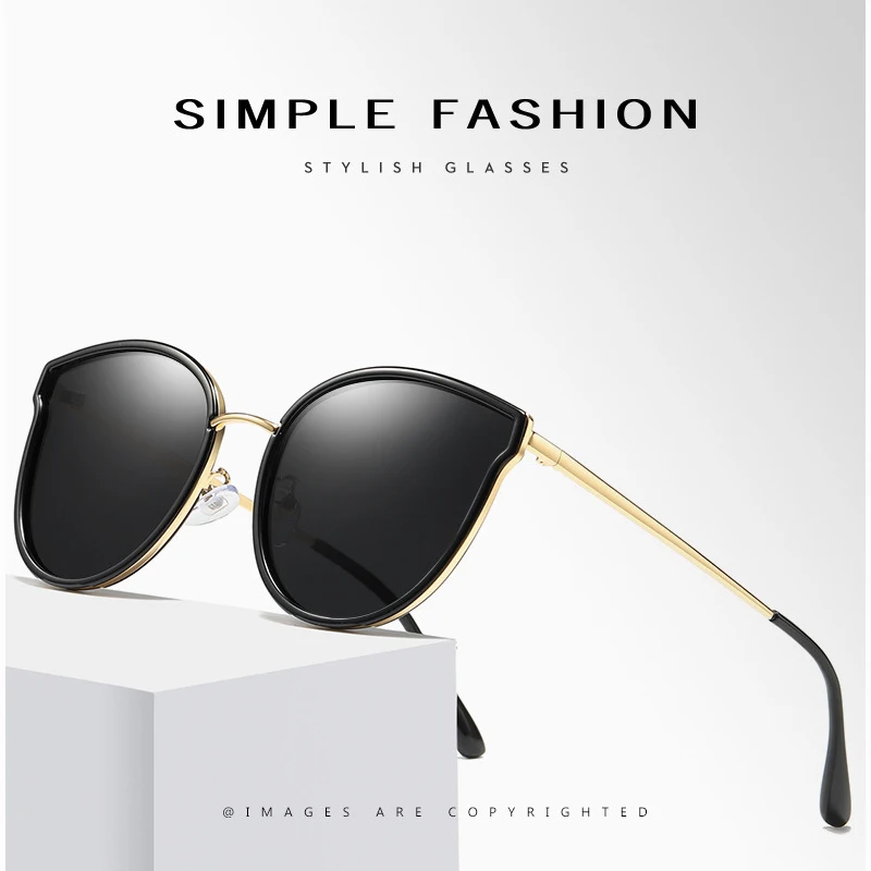 Женские поляризационные солнцезащитные очки DEARMILIU круглые кошачий глаз с