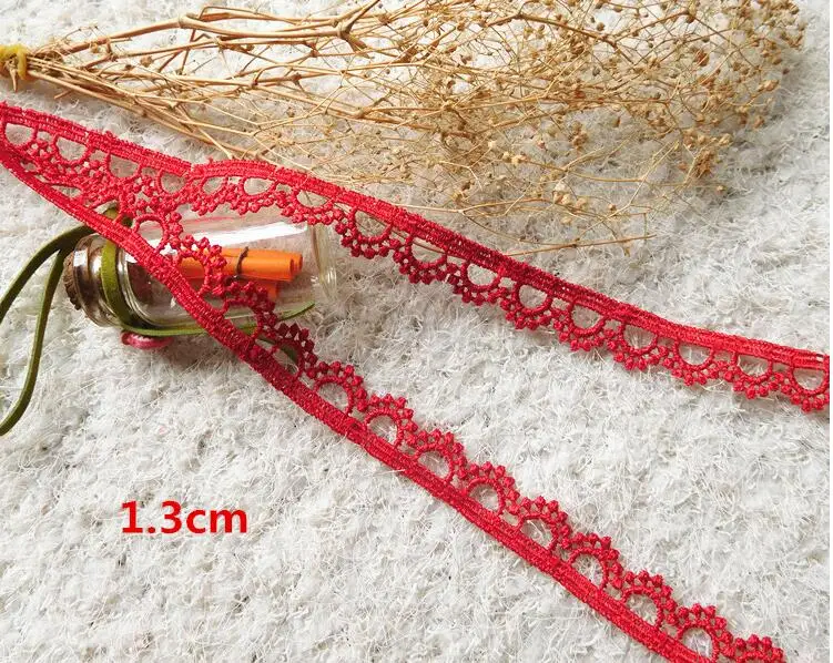 3 метра в лоте Водорастворимая Ткань Красный Аппликация с кружевной отделкой