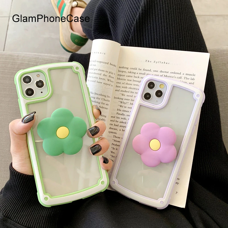 Чехол GlamPhone однотонная рамка цветочный кронштейн Женский чехол для iPhone11Pro/Max X XS Max