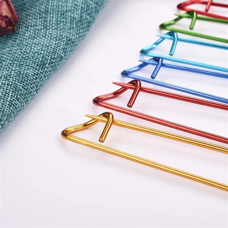 

2/6PCS One Set Aluminum Knitting Needles Clip Craft Stitch Holders Safety Pins Crochet Hooks Locking Weaving Sewing Tools
