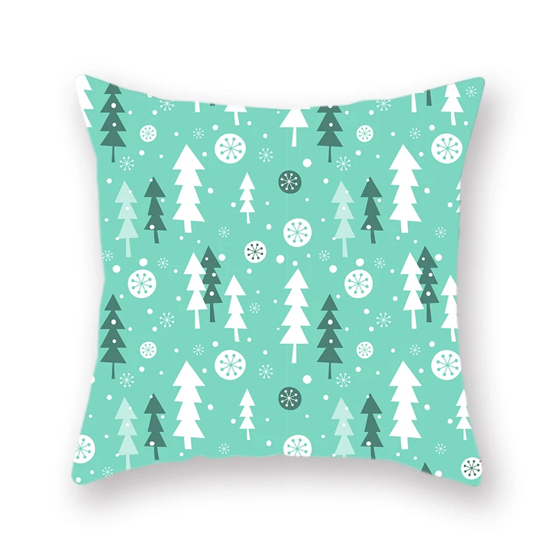 Christmas Snowflake Simple Double-sided Polyester Pillowcase Elk Pattern 1pcs Red Geometric Sofa Decorative Cushion Cover | Дом и сад