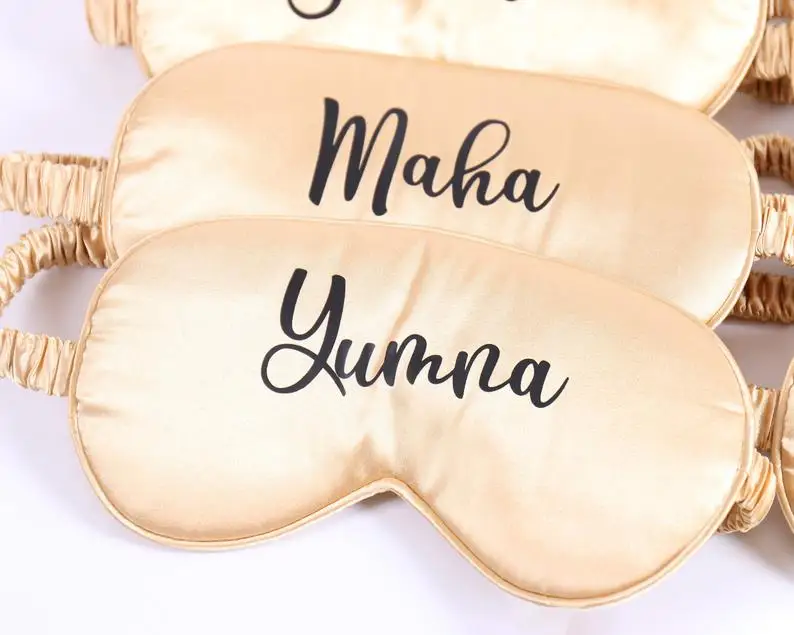 Атласная маска на глаза с индивидуальным логотипом для сна повязка вашим именем