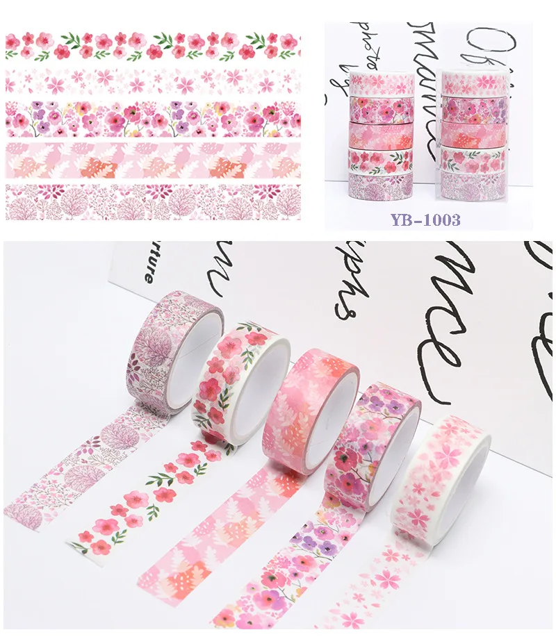 

Декоративный скотч YOUQIWJ Цветы 5 шт