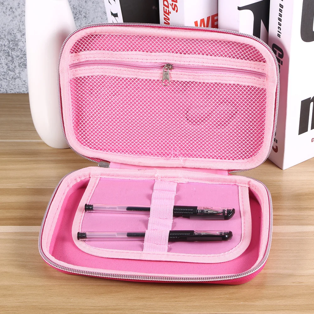 

Fashion Pencil Box EVA Shell Pen Bag Large Capacity Pen Case Pen Holder Container Red