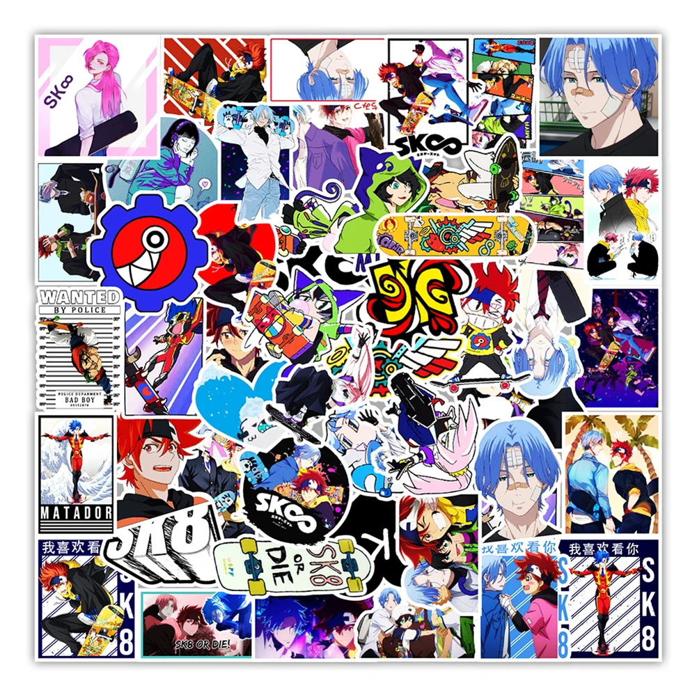 10/30/50PCS Anime SK8 The Infinity Cartoon Graffiti Vinyl Stickers Skateboard 