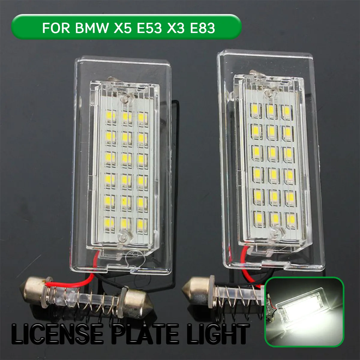 

2pc LED License Number Plate Light Lamp For BMW X5 E53 1999-2006 For X3 E83 2003 2004 2005 2006 2007 2008 2009 2010