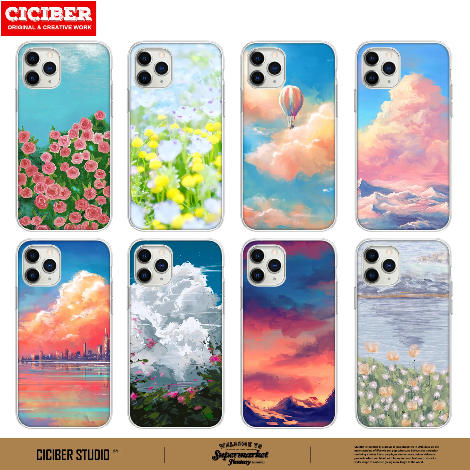 

Flower Clouds Phone Case For iPhone 11 Case 11 12 Pro Max mini X XR XS MAX 7 8 6 6s Plus 5 5S SE Soft TPU Cover Funda Coque Capa