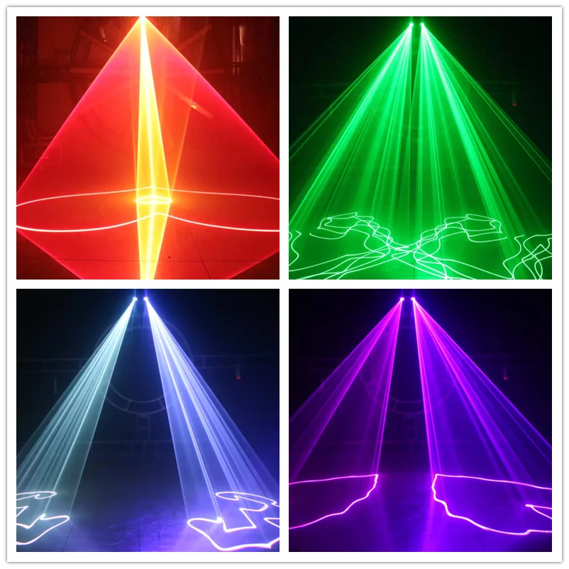 

2 lens RGB beam laser projector lamp DMX512 professional DJ performance club vacation home bar stage lighting Christmas party