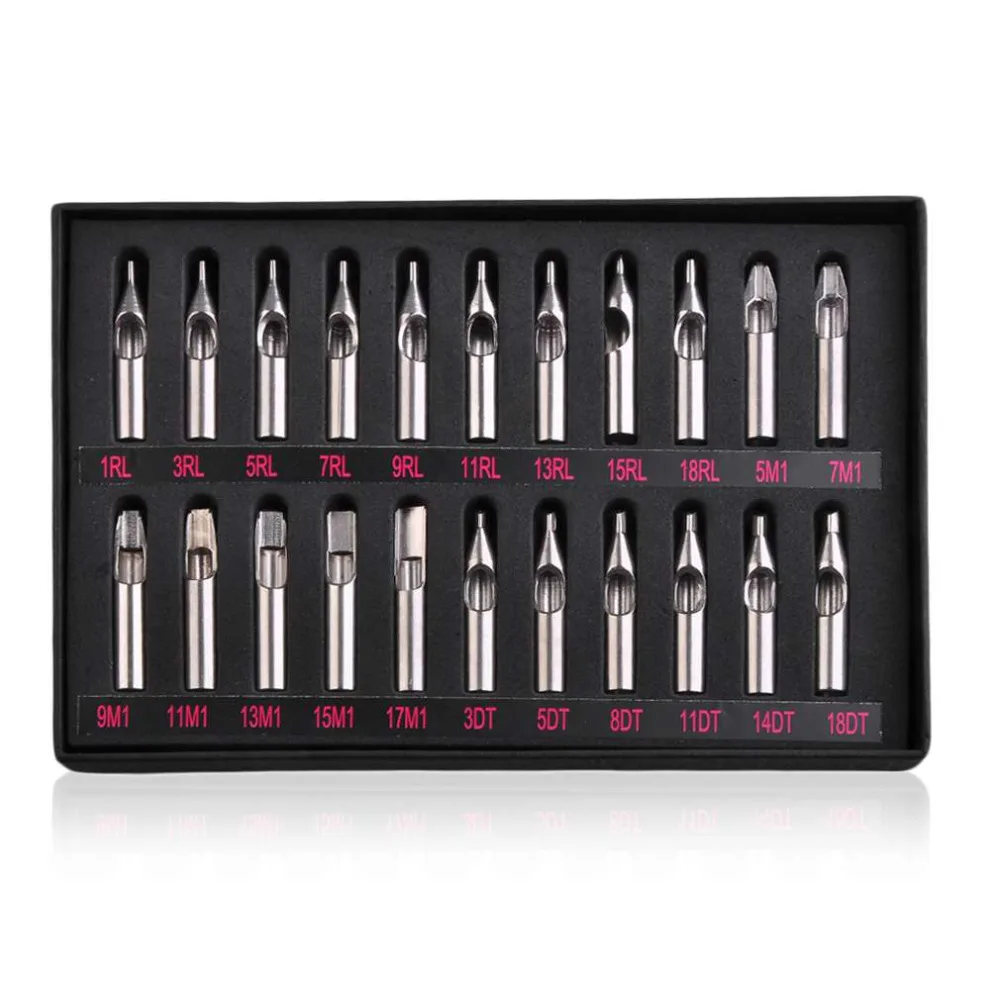 

Best 22pcs/set 22 Sizes Tattoo Tips 304 Stainless Steel Tattoo Nozzle Tips for Tattoo Needles Set Kit