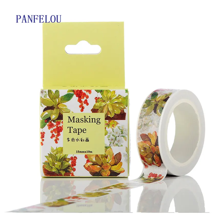 

PANFELOU 1,5 см x 10 м акварельные Мультяшные наклейки границы маскировки клейкая линия бумаги васи лента DIY Скрапбукинг ручная учетная запись
