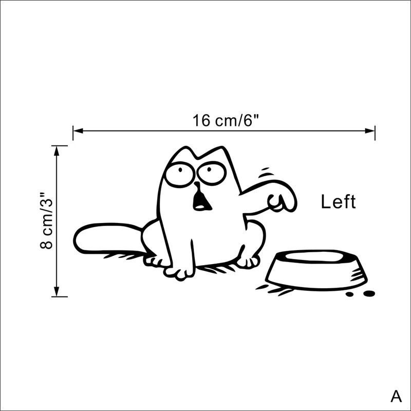 

Funny Cat Bowl Vinyl Stickers Car Kitchen Room Decoration Home Decals Mural Art