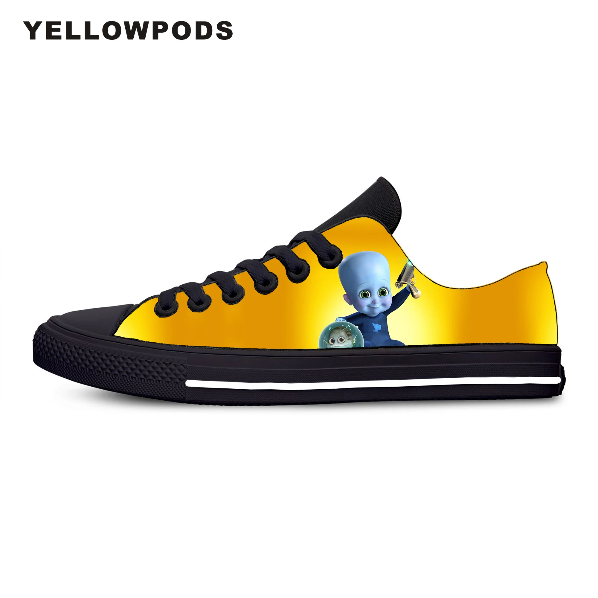 

Flats Classic Canvas Shoes Megamind Movie Hot Cool Women Woman Black Flats 3D Print Casual Fashion Shoes