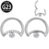 g23 titanium moon nose ring crescent zircontragus helix piercing septum clicker jewelry hoop hinged segment ear cartilage