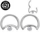 Титановое кольцо G23 для носа в форме Луны, циркониевое кольцо, пирсинг, Септум, кликер, Ювелирное кольцо, шарнирный сегментный Хрящ уха