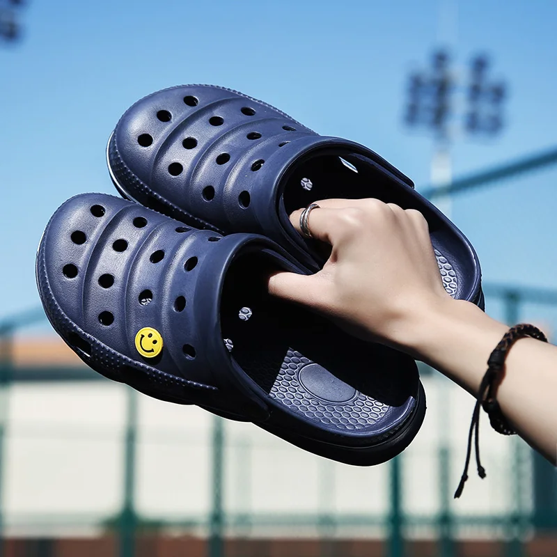 

Newbeads Crocks Sandals Hole Shoes Slippers Men and Women Summer Camouflage Air Cushion Beach Flat Garden Shoes Couple