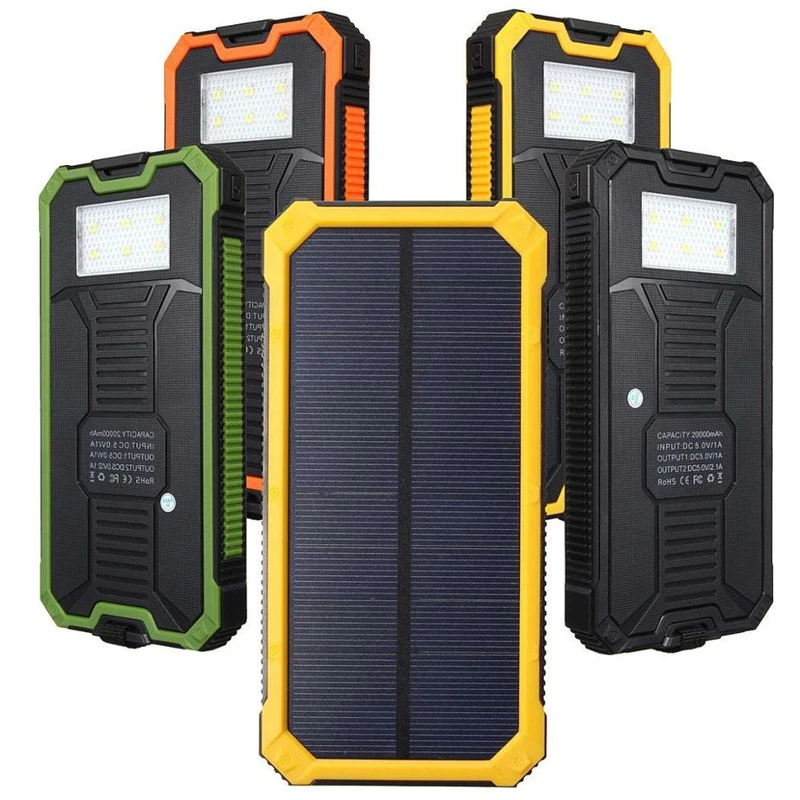 

Three Proofing Ultra Thin Solar Mobile Power 20000mah Camping Lamp Charger with its Own SOS Function