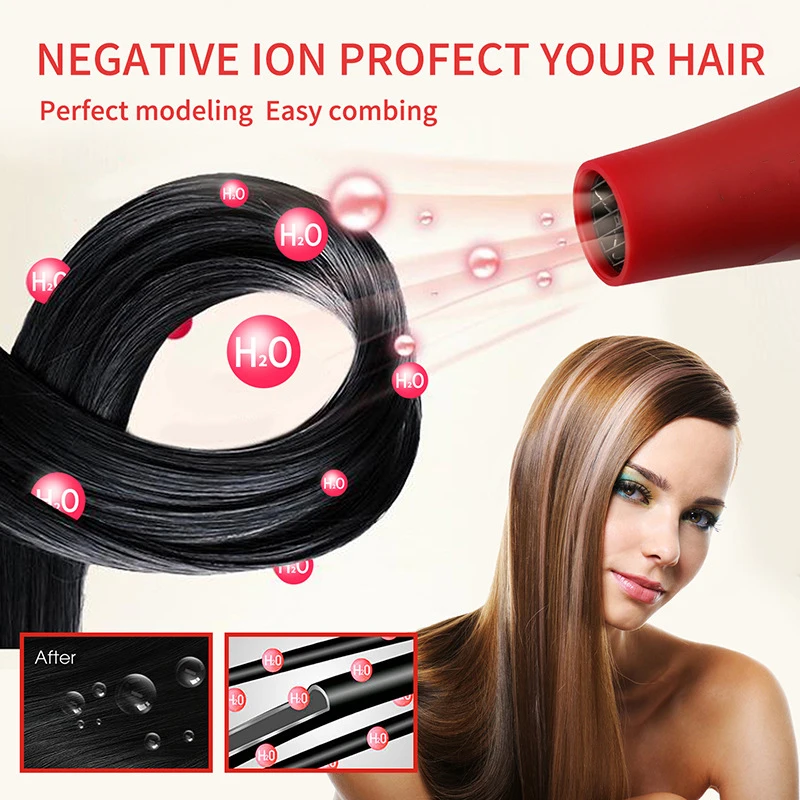 

Costway Negative Ion Multi-function Hair Dryer High Power Household Hotel Salon Hot and Cold Strong Wind Electric Hair Dryer