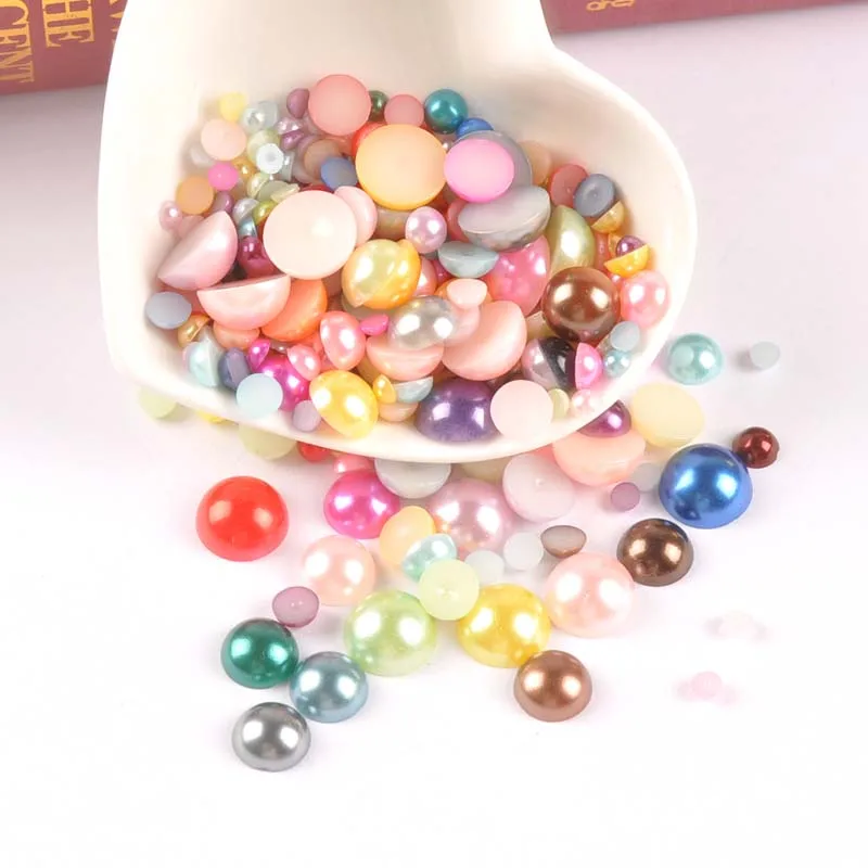 3-12 мм 14 цветов смешанный искусственный жемчуг плоская задняя Скрапбукинг