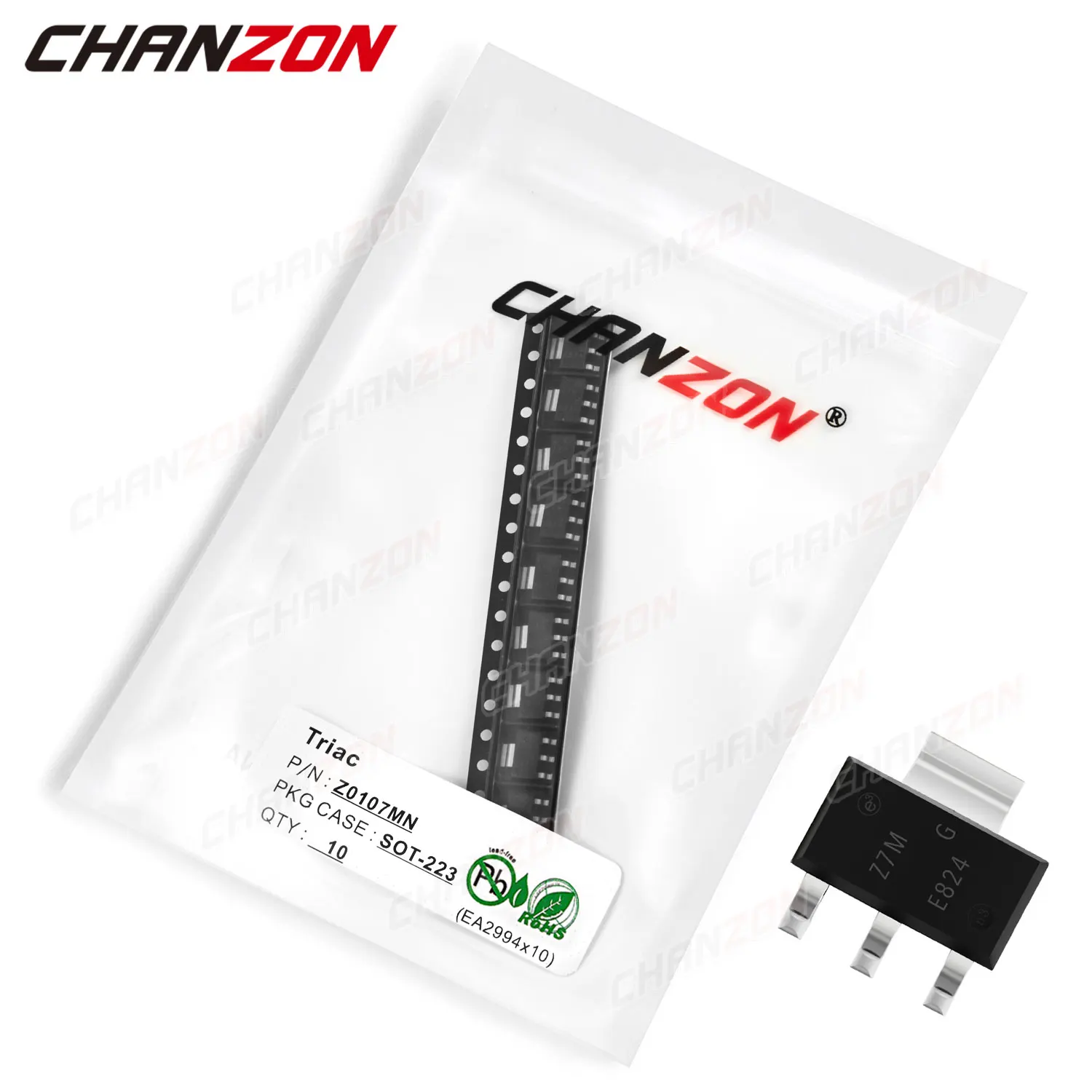 

10Pcs Z0107MN SOT-223 Triac SCR Transistor Bipolar Junction BJT Triode Thyristor Tube Fets SMD 1A 600V Integrated Circuits