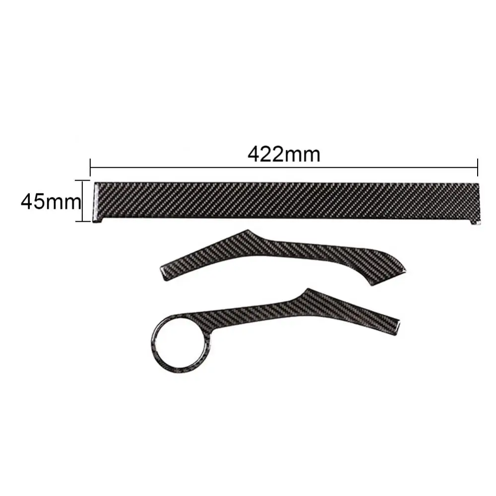 

3Pcs Carbon Fiber Car Interior Central Control Frame Decals Stickers Auto Decor Car Interior Accessories