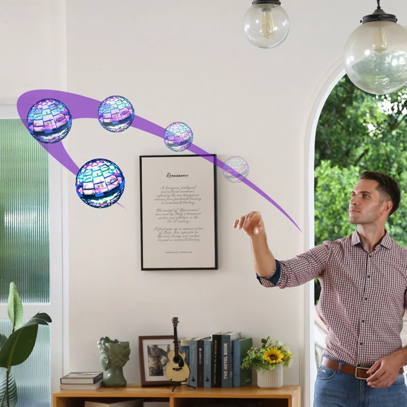 

Flynova Pro Spinner with Endless Tricks Flying Toys RGB Light Hand Control Operated Drones Christmas Gift for Kids Adults