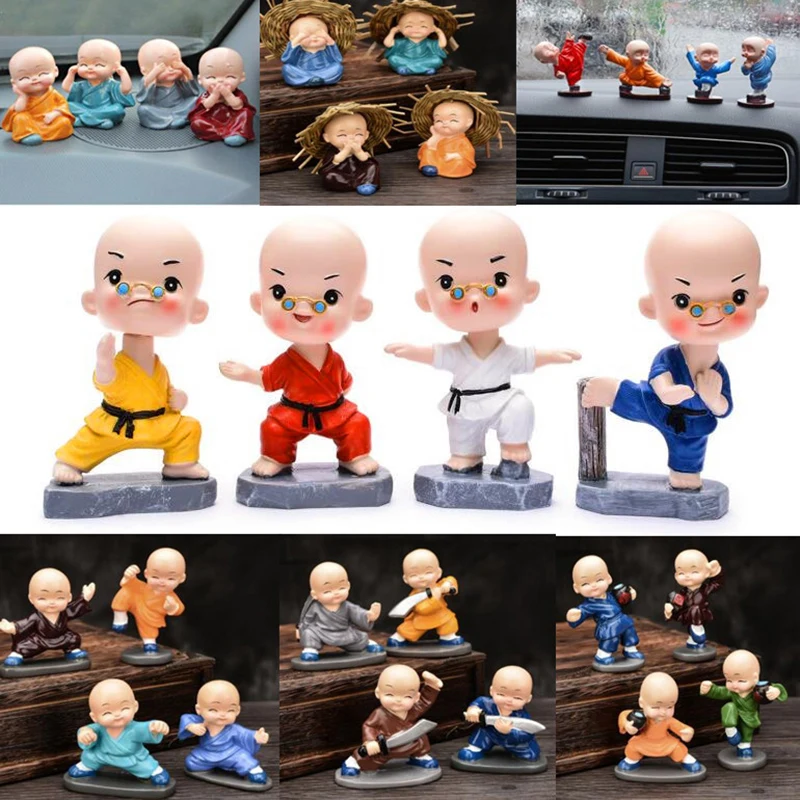 

Little Cute Cartoon Little Monk Doll Decoration Auto Dashboard Ornament Home Decor Car Styling