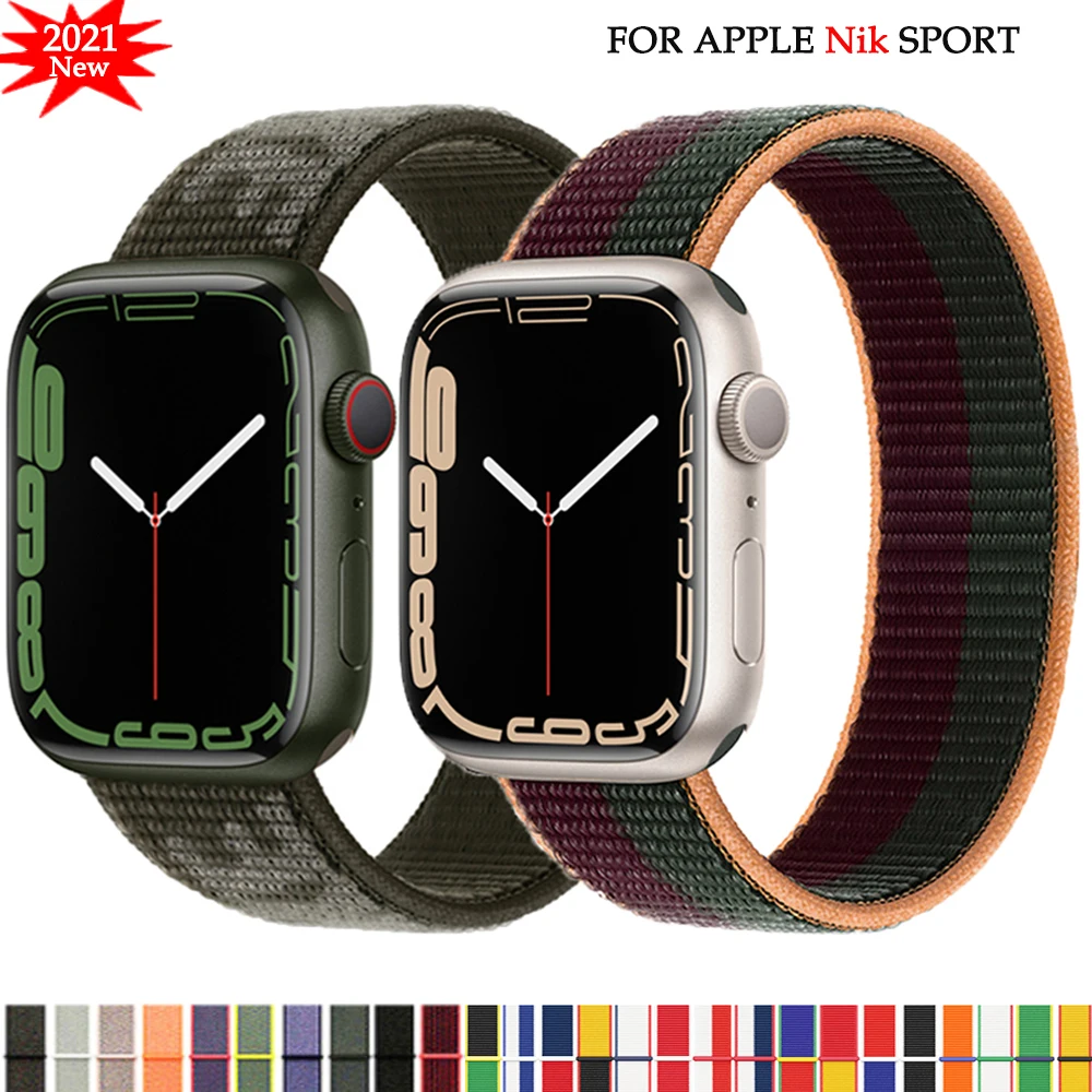 Ремешок нейлоновый для Apple Watch Series 7 6 5 4 Se 44 мм 40 42/38 | Наручные часы
