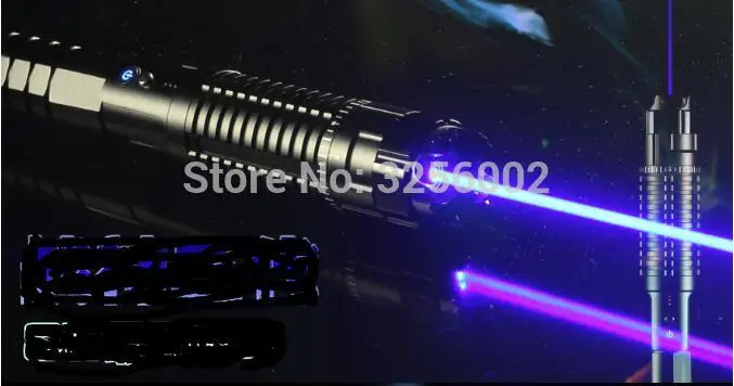 

450nm High Power Military 500W 5000000m Blue Laser Pointer Flashlight Light Burn Match Candle Lit Cigarette Wicked LAZER Hunting