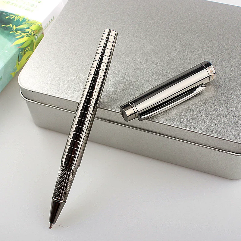 

0.5mm silver metal Ballpoint pen learning office supplies school stationery gift luxury pen hotel business