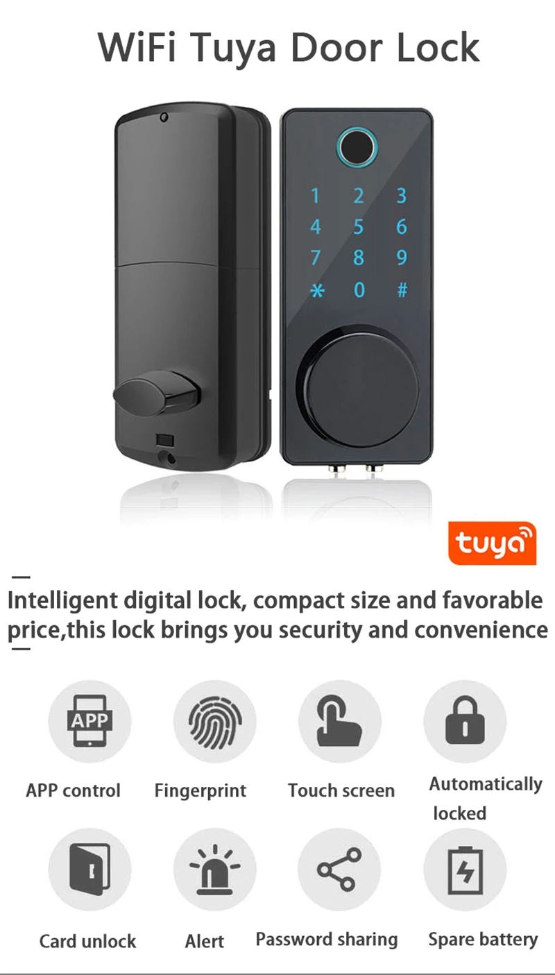 Дверной смарт-замок X02 со сканером отпечатков пальцев и поддержкой Wi-Fi |
