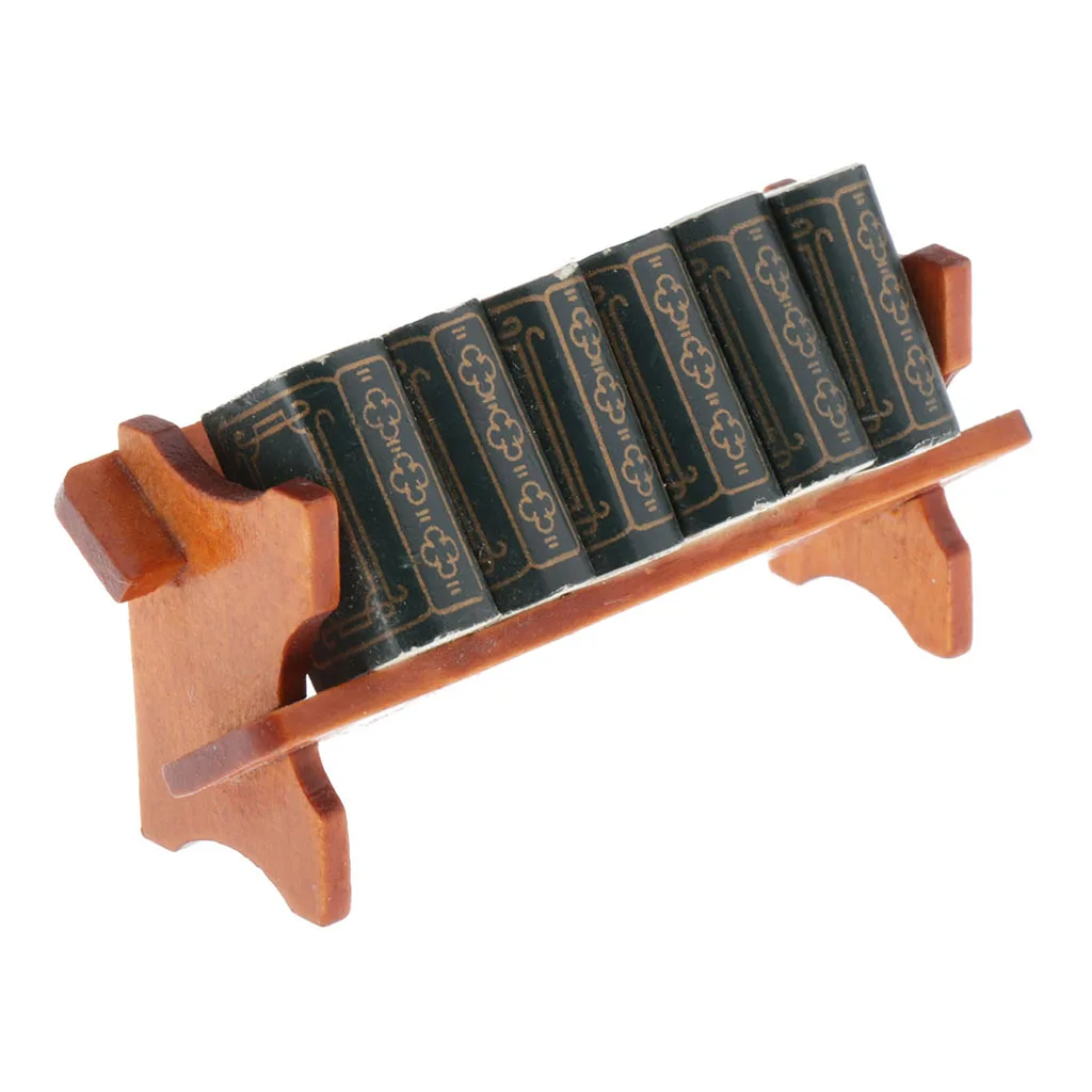 Кукольный домик Миниатюрные 1:12 весы деревянная книжная полка с книгами для кукол