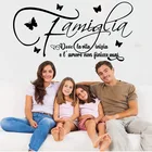 Итальянская Семья любовь Цитата Настенная Наклейка гостиная детская комната бабочка сердце Семья Любовь Настенная Наклейка Спальня винил домашний декор